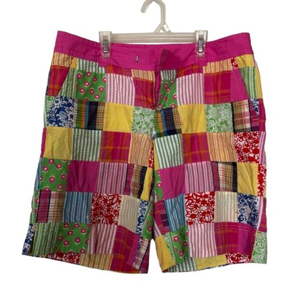 Ladies‎ Lilly Pulitzer palm Beach Fit Patchwork Shorts Sz 10 - Picture 2 of 4